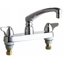 Chicago Faucets 1100-ABCP Universal Widespread Lever Handles Kitchen Faucet 8" centers Polished Chrome