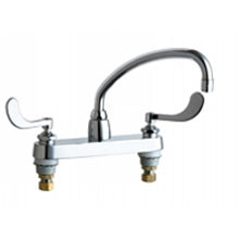 Chicago Faucets 1100-317ABCP Universal Widespread Lever Handles Kitchen Faucet 8" centers Polished Chrome -