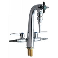 Chicago Faucets 1332-E22E7CP Universal Deck Mounted Combination Fitting - Multiple Service Polished Chrome -