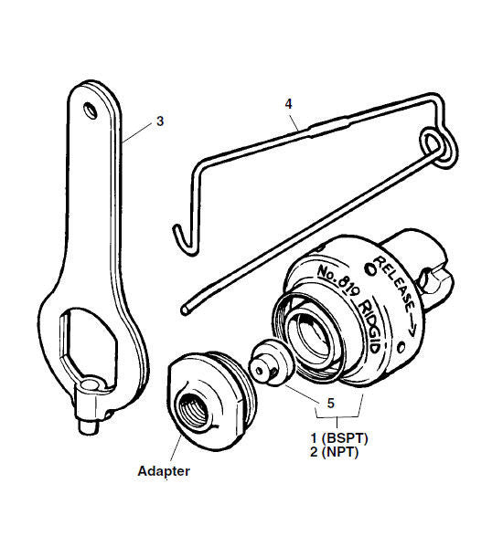 RIDGID 51065 1" NPT Stud Adapter