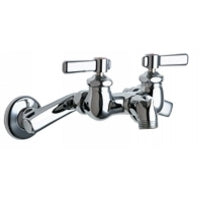 Chicago Faucets 305-RCP Universal Wall Mounted Service Sink with Adjustable Centers Polished Chrome