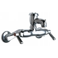 Chicago Faucets 305-VBCP Universal Wall Mounted Service Sink with Adjustable Centers Polished Chrome -