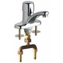 Chicago Faucets 3400-TABCP Universal Deck Mounted Centerset Single Handle Metering Faucet Polished Chrome -