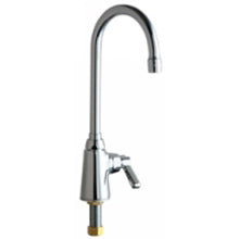 Chicago Faucets 350-ABCP Universal Gooseneck Single Hole Faucet Polished Chrome