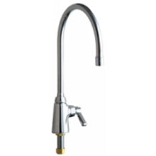 Chicago Faucets 350-GN8AE3ABCP Universal Gooseneck Single Hole Faucet Polished Chrome -