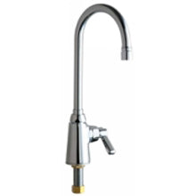 Chicago Faucets 350-VPAABCP Universal Gooseneck Single Hole Faucet Polished Chrome -