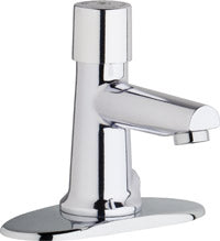 Chicago Faucets 3501-4E2805ABCP - 4" Center Hot and Cold Water Metering Mixing Sink Faucet