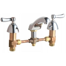 Chicago Faucets 404-ABCP Universal Widespread Deck Mounted Lavatory Faucet Polished Chrome -