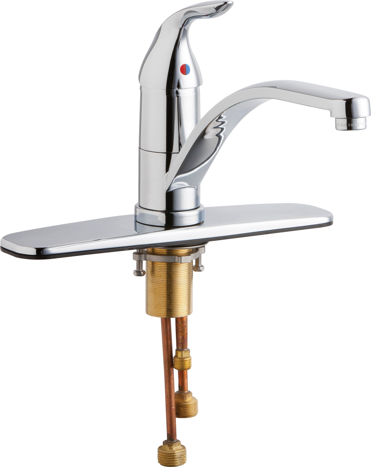 Chicago Faucets 431-ABCP Chrome Commercial Grade Kitchen Faucet with Lever Handle (Eco-Friendly Flow Rate)