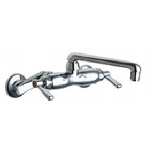 Chicago Faucets 445-ABCP Universal Wall Mounted Service Sink with Adjustable Centers Polished Chrome