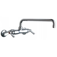 Chicago Faucets 445-L12ABCP Universal Wall Mounted Service Sink with Adjustable Centers Polished Chrome -