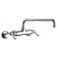 Chicago Faucets 445-L12E1ABCP Universal Wall Mounted Service Sink with Adjustable Centers Polished Chrome -