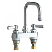 Chicago Faucets 526-ABCP Universal Deck Mounted Two Handle Centerset Faucet Polished Chrome -