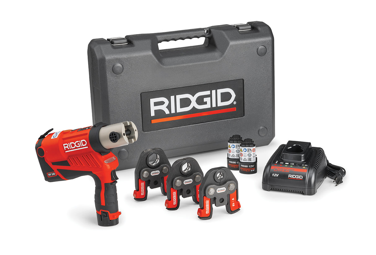 RIDGID 57408 RP-240 Press Tool Kit w/ PureFlow Pex Jaws (1/2"-1")