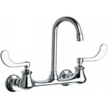 Chicago Faucets 631-ABCP Universal Wall Mounted Sink Faucet Polished Chrome -