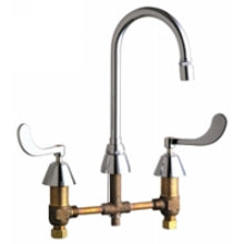 Chicago Faucets 786-E29ABCP Universal Gooseneck Widespread Facuet with Lever Handles Polished Chrome -