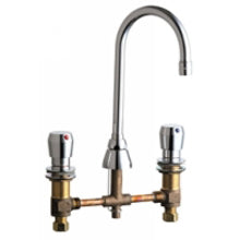 Chicago Faucets 786-E3-665ABCP Universal Gooseneck Widespread Metering Kitchen Faucet Polished Chrome -