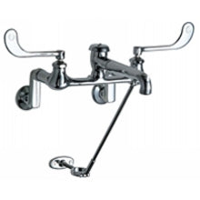 Chicago Faucets 814-VBCP Universal Wall Mounted Sink Faucet Polished Chrome -