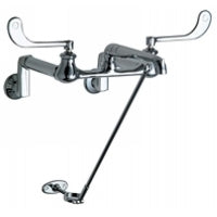 Chicago Faucets 815-CP Universal Wall Mounted Flushing Rim Sink Faucet Polished Chrome -