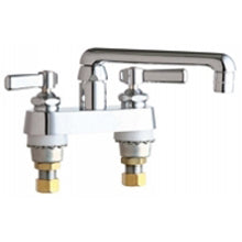 Chicago Faucets 891-ABCP Universal Deck Mounted Centerset with Lever Handle Faucet Polished Chrome -