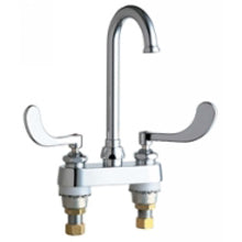 Chicago Faucets 895-317FCABCP Universal Deck Mounted Centerset Faucet with Lever Handles Polished Chrome