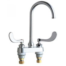 Chicago Faucets 895-317GN2AABCP Universal Centerset Deck Mounted Faucet with Lever Handles Polished Chrome -