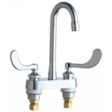 Chicago Faucets 895-317RGD1ABCP Universal Deck Mounted Centerset Faucet with Lever Handles Polished Chrome -