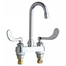 Chicago Faucets 895-317XKABCP Universal Deck Mounted Centerset Faucet with Lever Handles Polished Chrome -