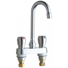 Chicago Faucets 895-665ABCP Universal Centerset Deck Moutned Metering Faucet Polished Chrome -