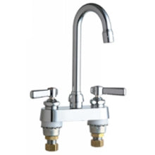 Chicago Faucets 895-ABCP Universal Centerset Deck Mounted Faucet with Lever Handles Polished Chrome