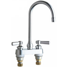 Chicago Faucets 895-GN2AE3ABCP Universal Deck Mounted Centerset Faucet with Lever Handles Polished Chrome -