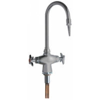 Chicago Faucets 929-SAM Universal Combination Hot and Cold Water Faucet Polished Chrome -