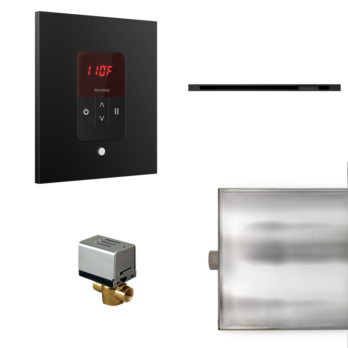 Mr. Steam Basic Butler Linear Steam Shower Control Package with iTempo Control and Linear SteamHead in Square