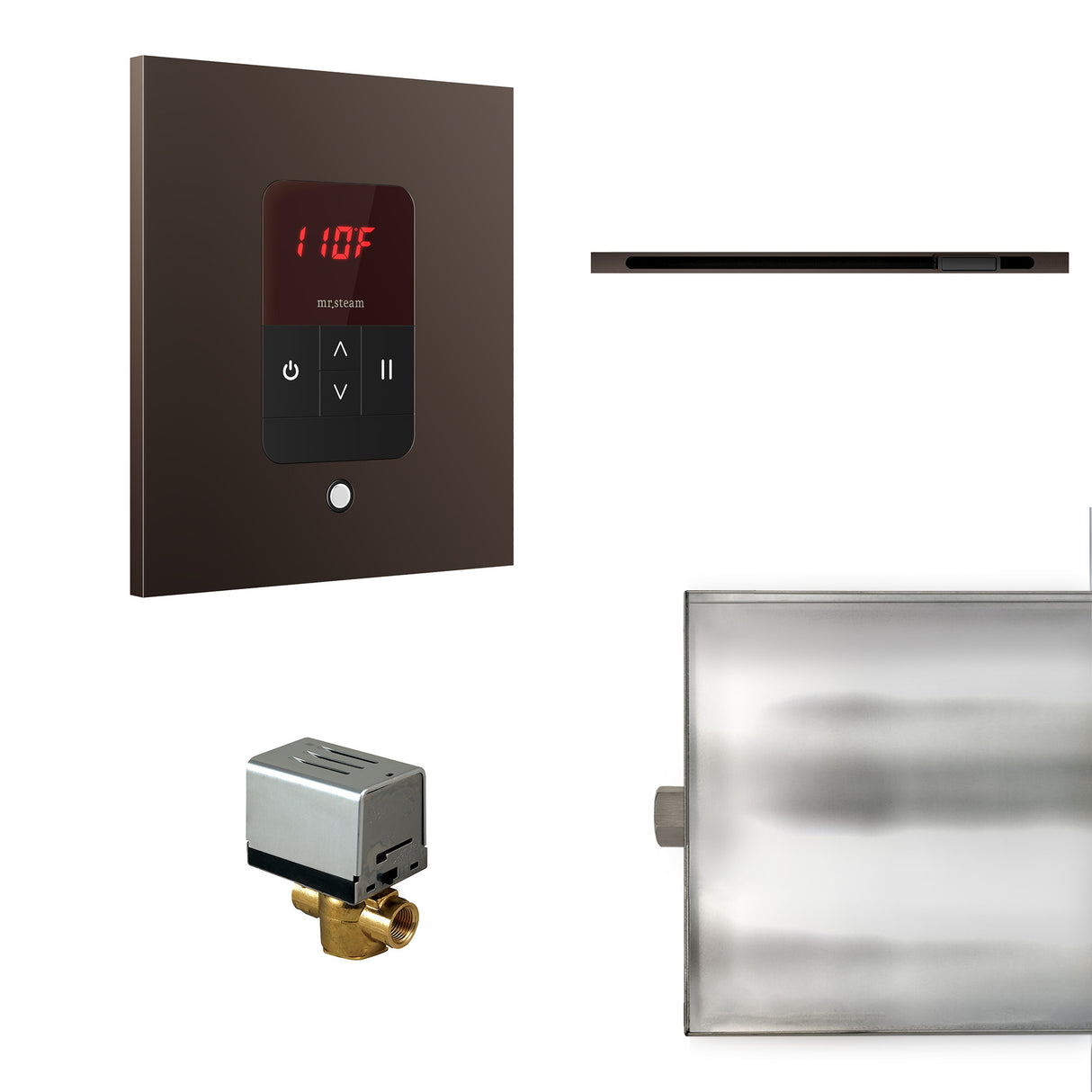 Mr. Steam Basic Butler Linear Steam Shower Control Package with iTempo Control and Linear SteamHead in Square