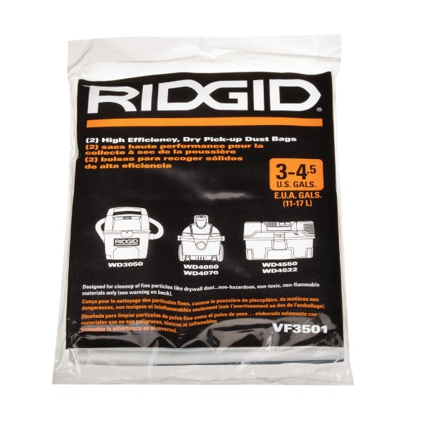 RIDGID 23738 VF3501 High-Efficiency Dust Bags 