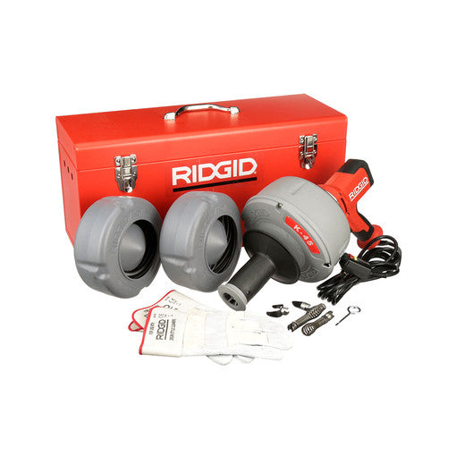 RIDGID 36028 K-45-7 Sink Machine with: C-1IC 5/16" x 25' Inner Core Cable with Inner Drum, C-6 3/8" x 35' Cable Inner Drum, C-21 5/16" x 50' Cable with Inner Drum, T-250 Five-Piece Tool Set for 3/8" Cable, C-6429 Carrying Case