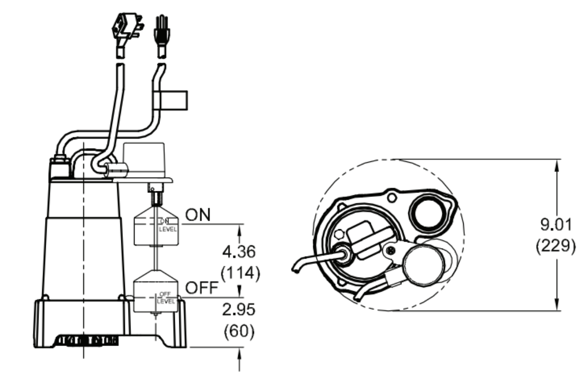 Barnes SP33VF 1/3 HP Sump Pump with Attached Vertical Float