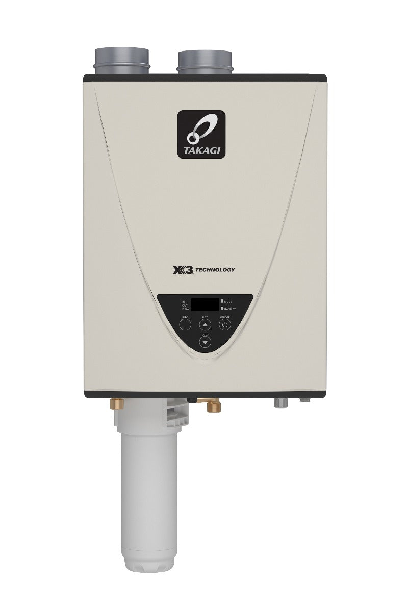 Takagi TK-540X3-NIH 199,000 BTU Natural Gas Indoor Condensing Ultra Low NOx with X3 Technology Tankless Water Heater