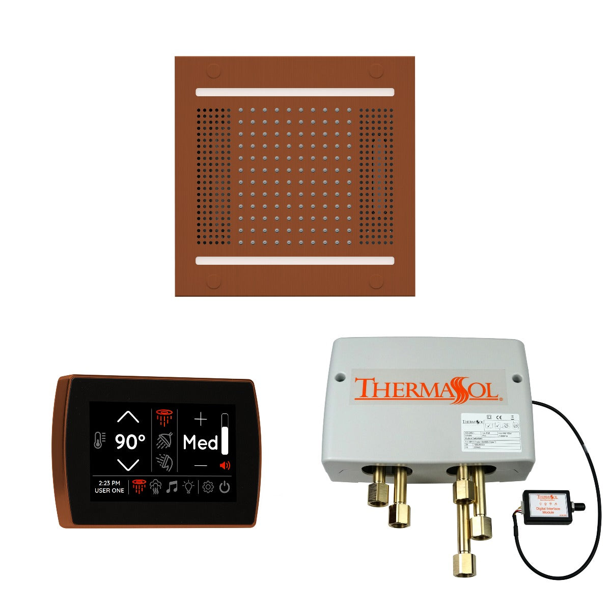 ThermaSol Wellness HydroVive 14 Shower Package with SignaTouch Square