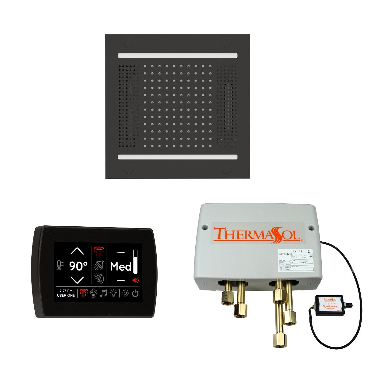 ThermaSol Wellness HydroVive 14 Shower Package with SignaTouch Square