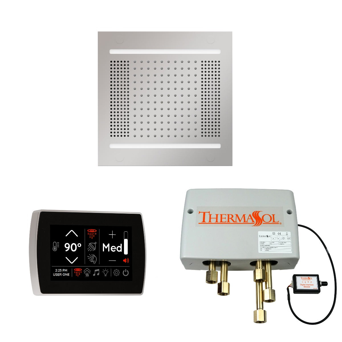 ThermaSol Wellness HydroVive 14 Shower Package with SignaTouch Square