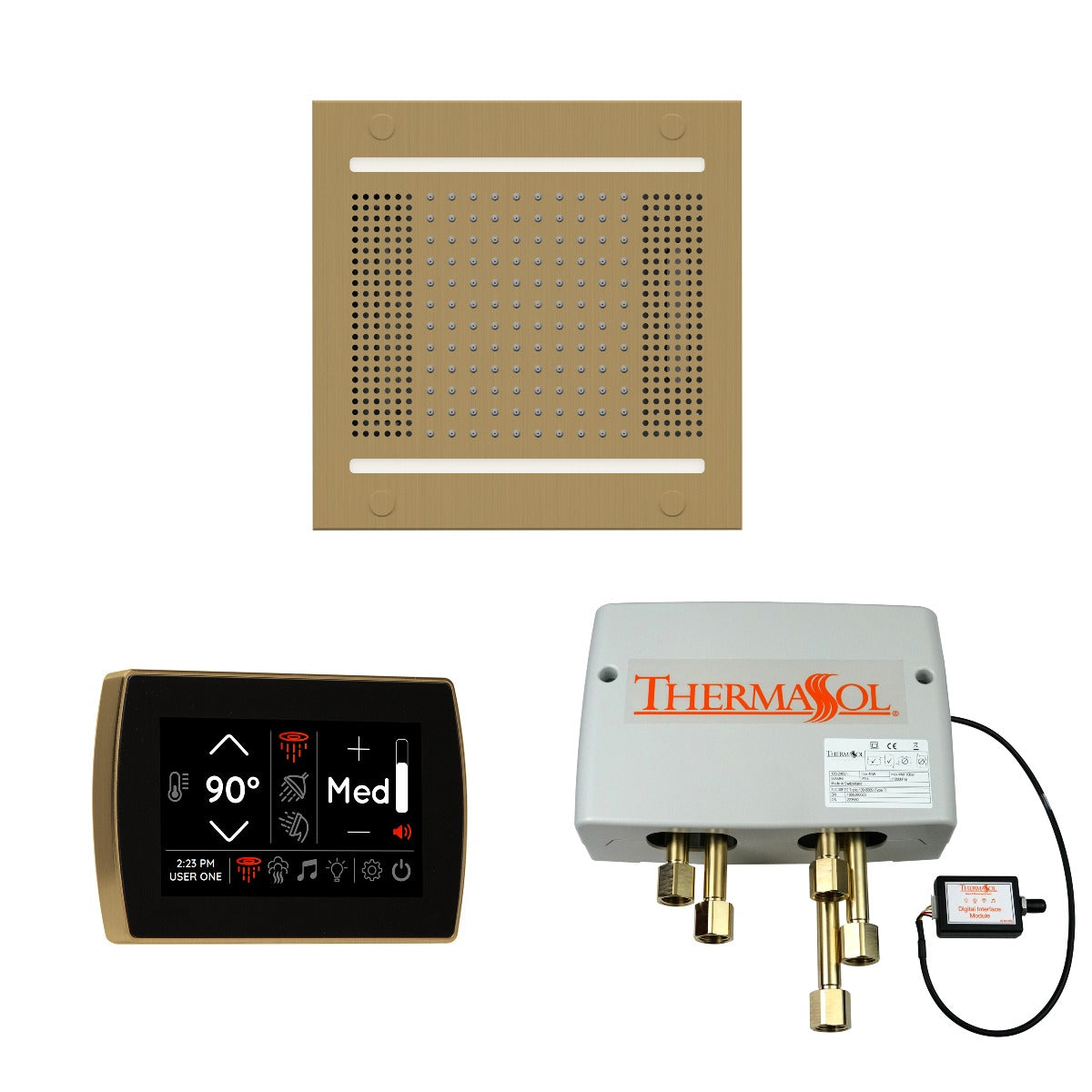 ThermaSol Wellness HydroVive 14 Shower Package with SignaTouch Square