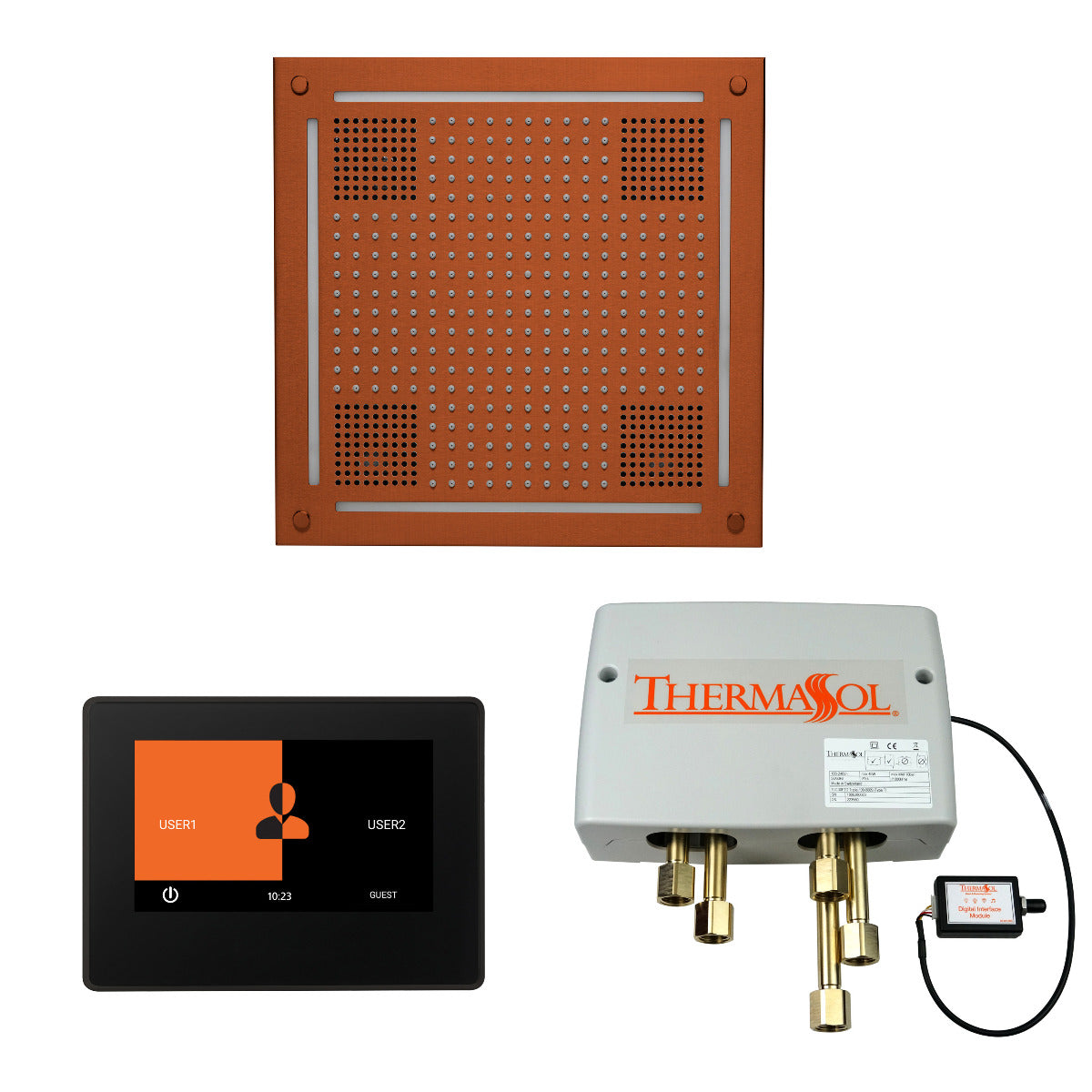 ThermaSol Wellness HydroVive Shower Package with 7" ThermaTouch Square