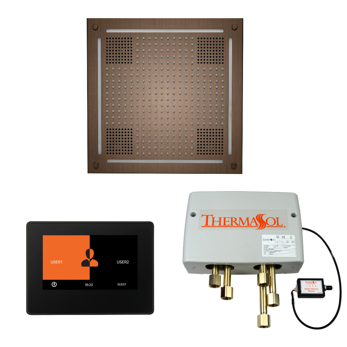 ThermaSol Wellness HydroVive Shower Package with 7" ThermaTouch Square