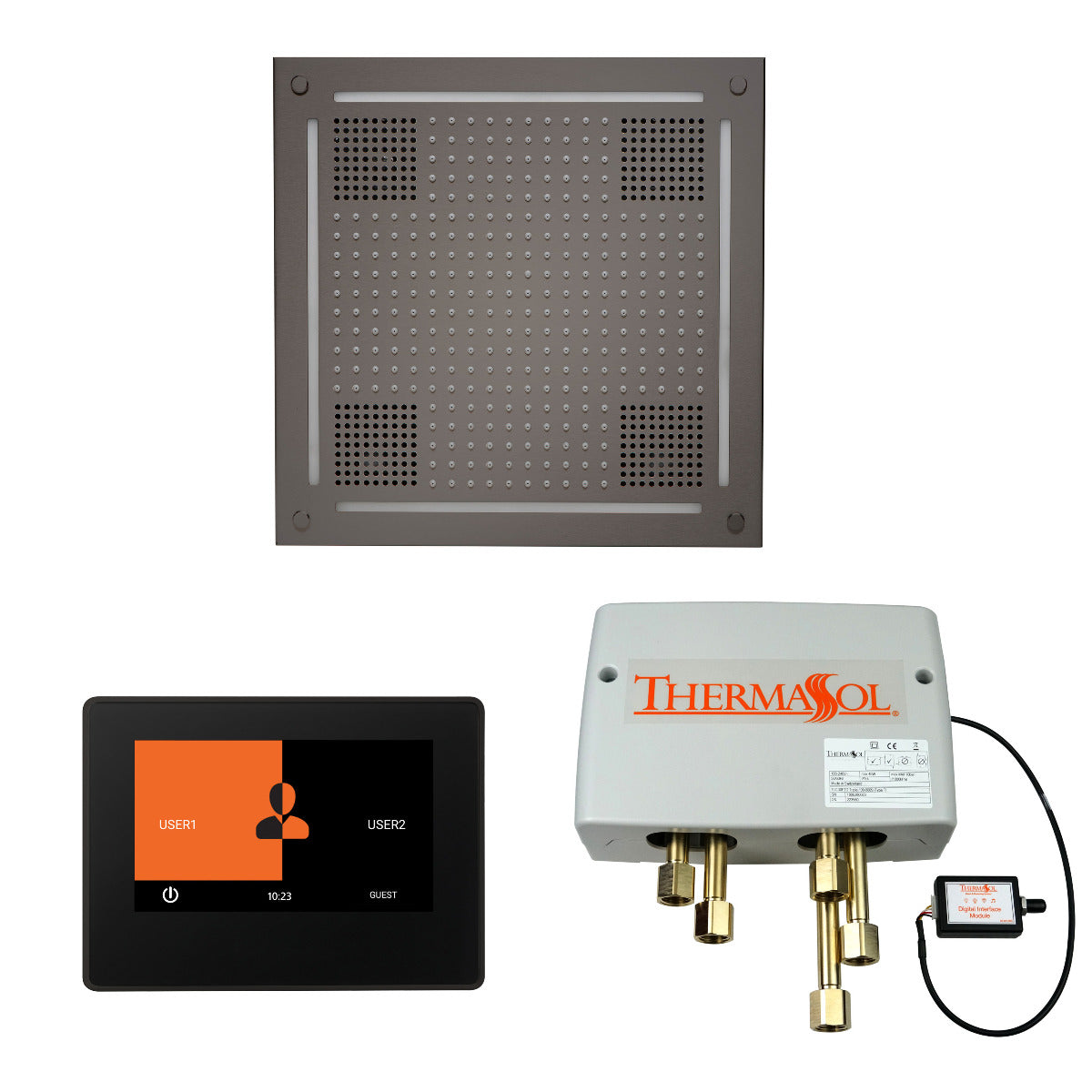 ThermaSol Wellness HydroVive Shower Package with 7" ThermaTouch Square