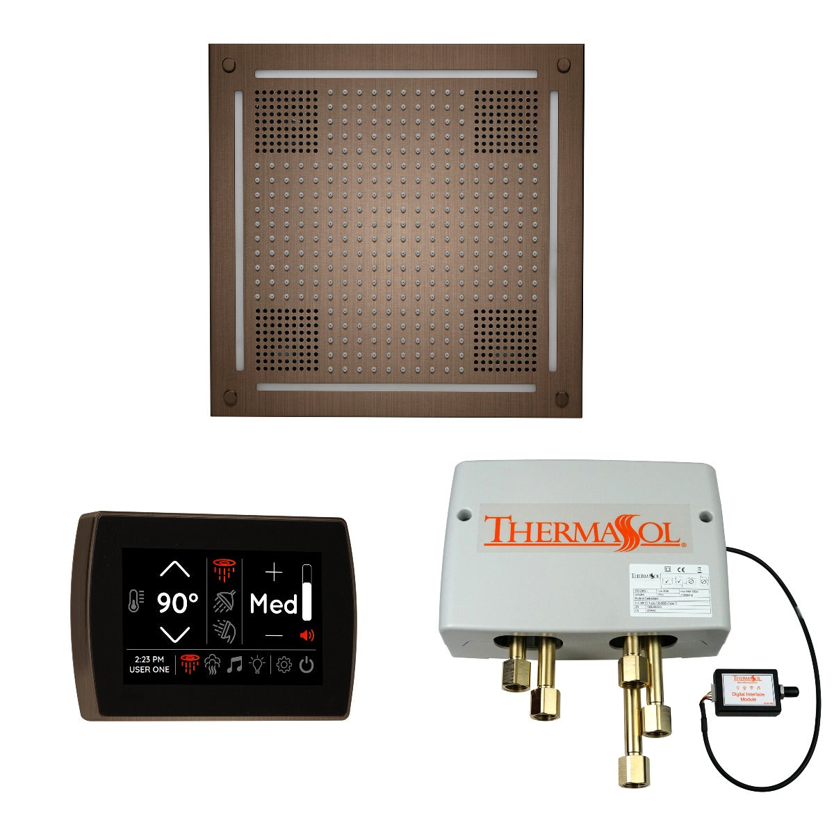 ThermaSol Wellness HydroVive Shower Package with SignaTouch Square