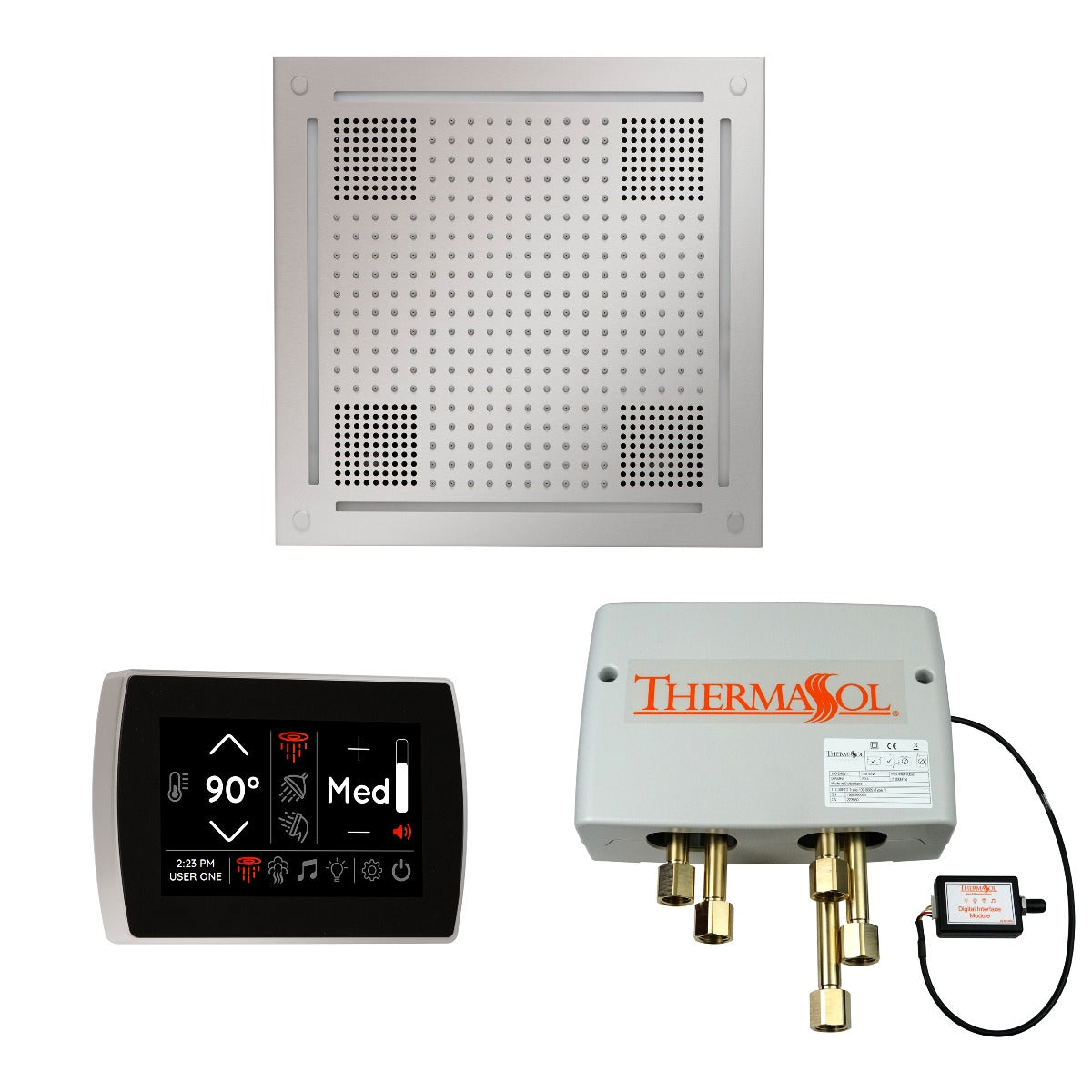 ThermaSol Wellness HydroVive Shower Package with SignaTouch Square